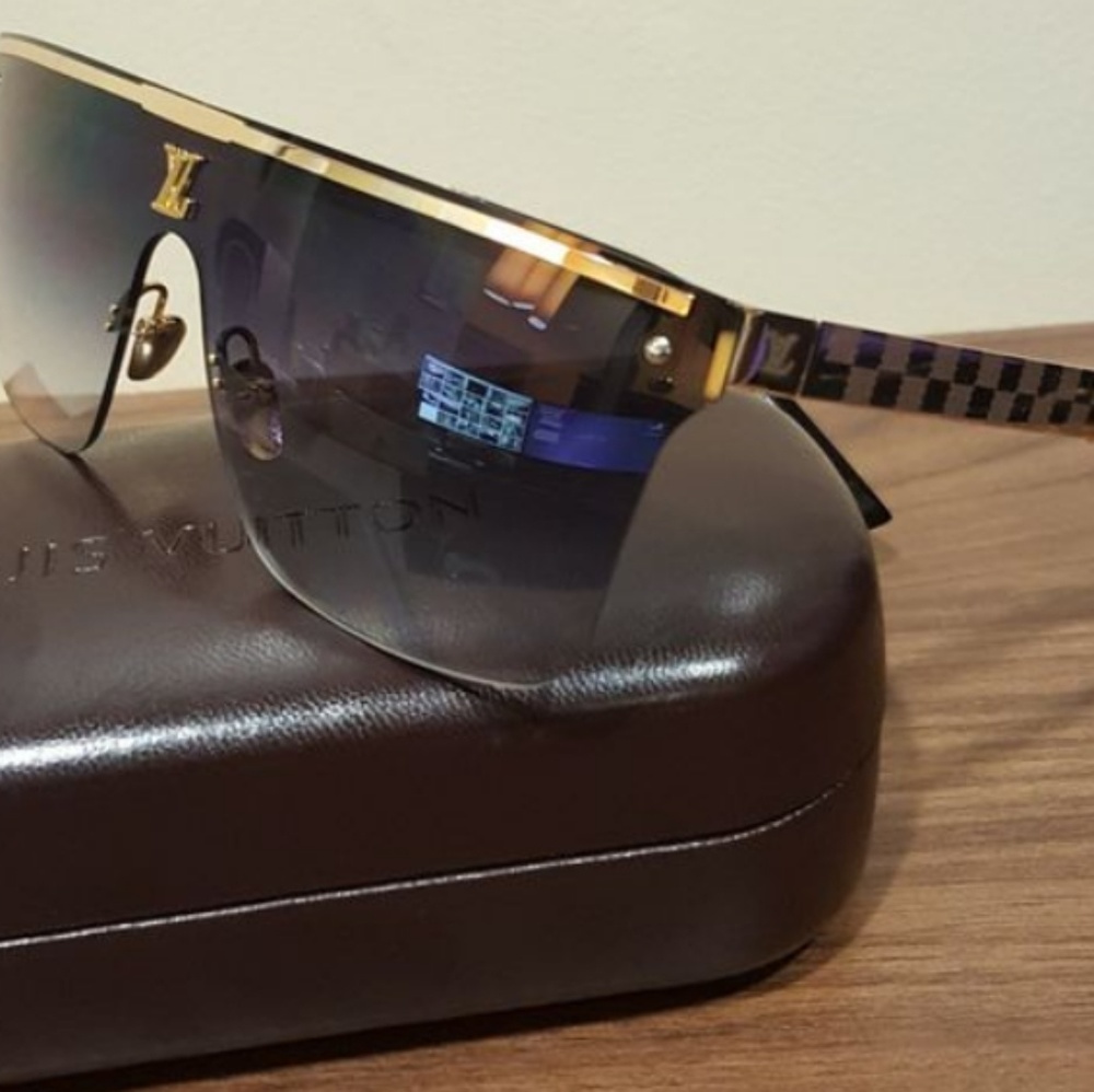 Louis Vuitton kaca Matte Gold Dark Gradient Glasse
